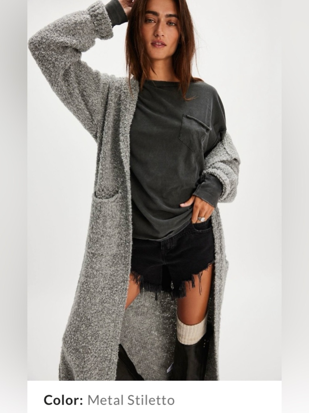 Free People We the Free Fade into You tee in metal stiletto